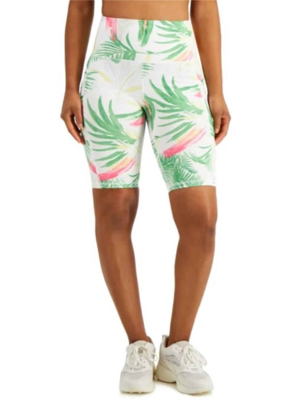 Ideology Womens Bike Shorts,Palms White size L
